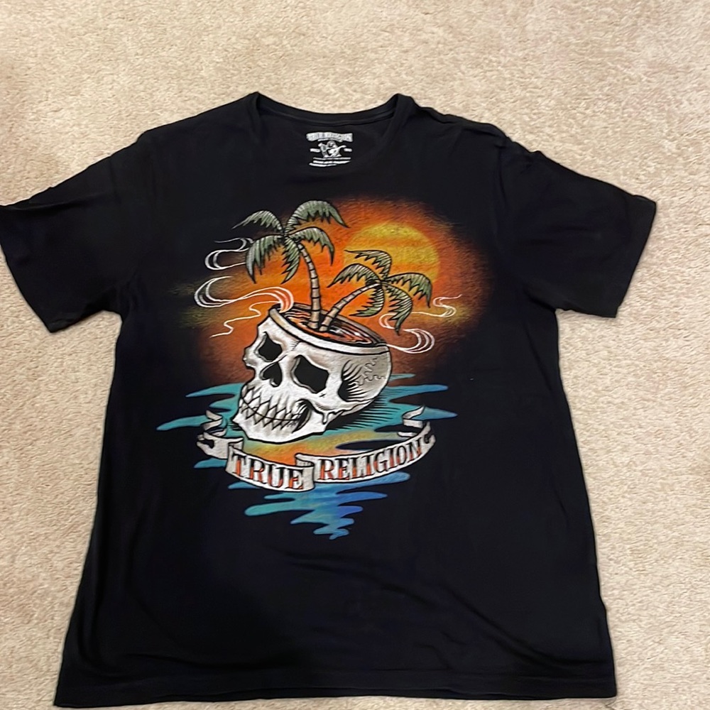 True religion, men’s, tshirt, L size, color black